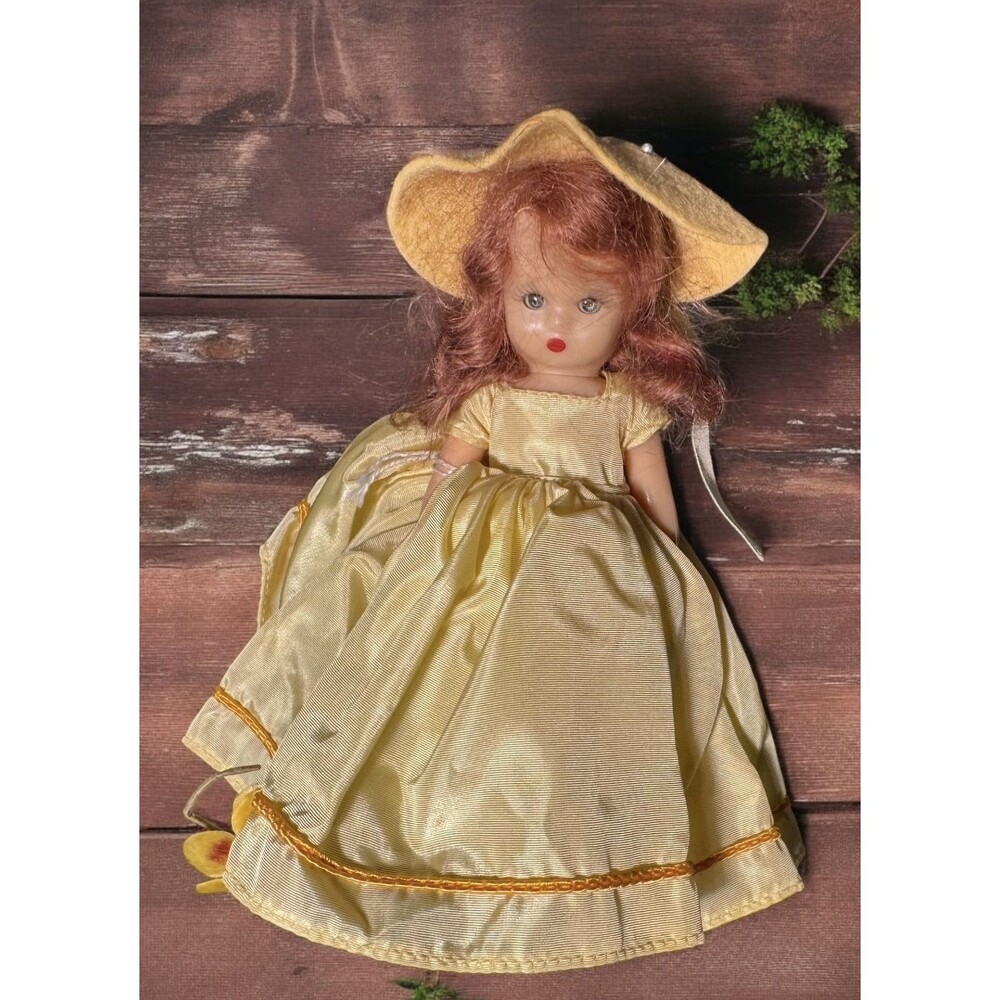 Nancy Ann Storybook Doll ~ #130 Pansy Doll HP 5.5" Yellow Dress With Hat
